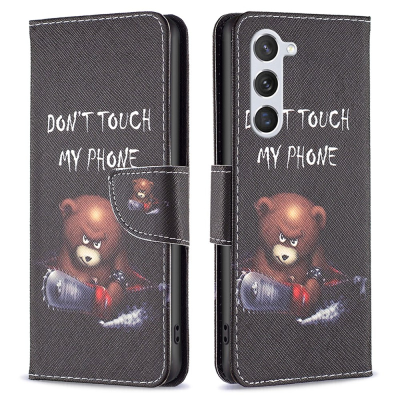 Funda de cartera con motivo de oso para Samsung Galaxy S24