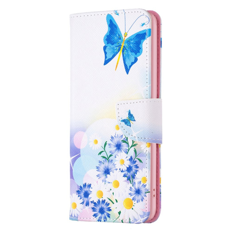 Funda Samsung Galaxy S24 5G Mariposas y Flores Azul
