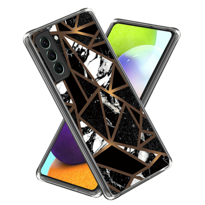 Samsung Galaxy S24 5G Caso Mármol Patrón Abstracto Negro Geometría