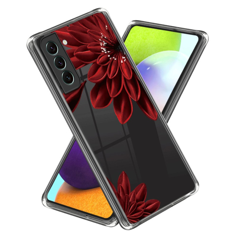 Funda Samsung Galaxy S24 5G Flor Transparente Rojo

