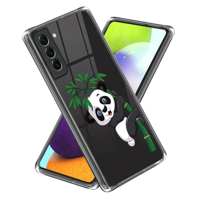 Funda Samsung Galaxy S24 5G transparente de panda y bambú
