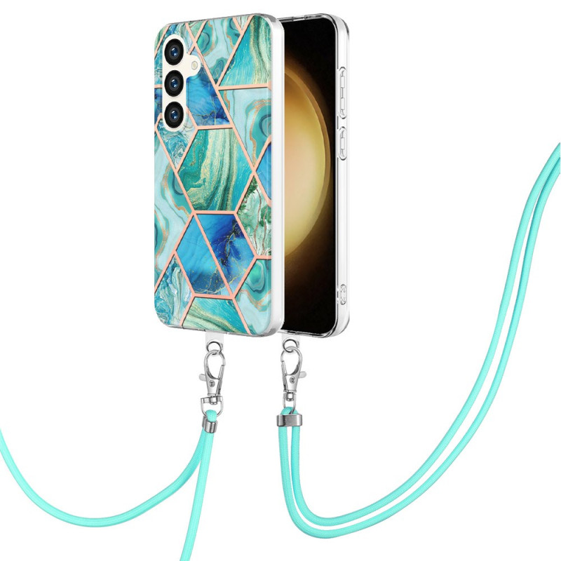 Funda de cordón Samsung Galaxy S24 5G Geometric Marble