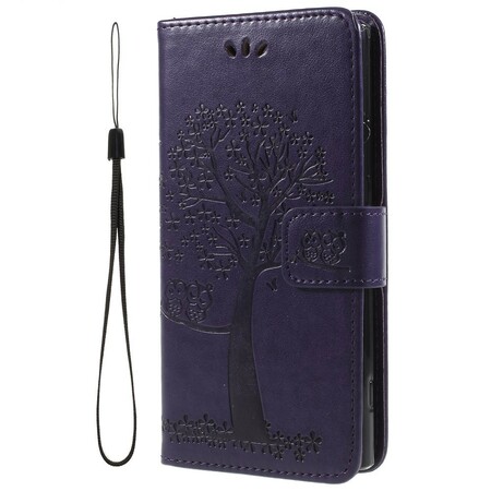 Funda con colgante de árbol y búho para el Sony Xperia XA2