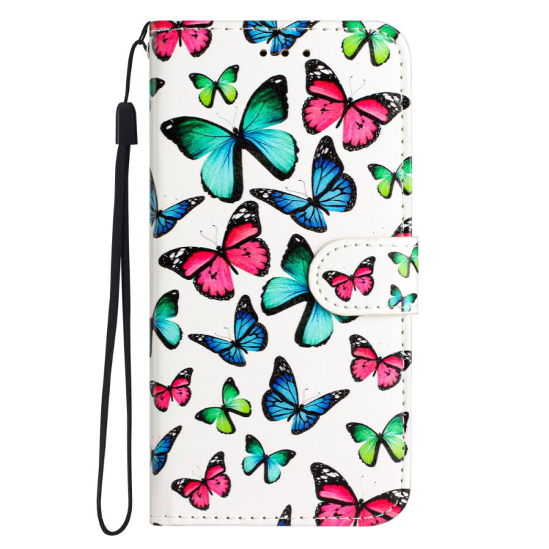 Funda con estampado de mariposa Moto G84 5G Strap