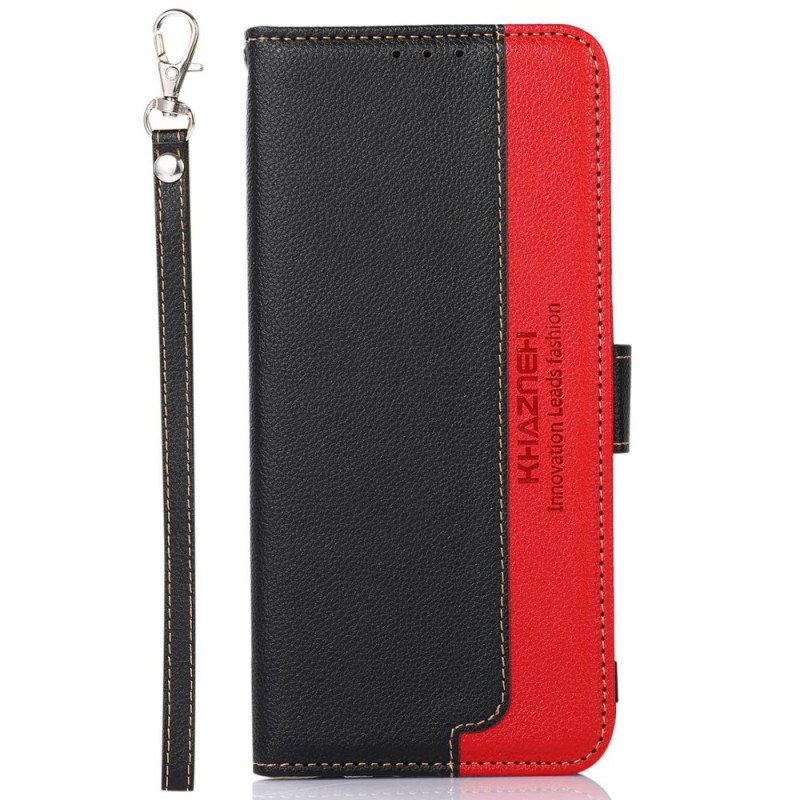 Funda Moto G84 5G bicolor con cierre RFID KHAZNEH