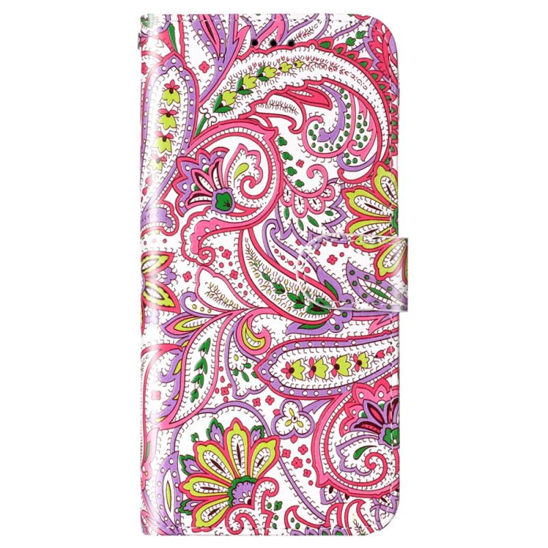 Funda Moto G54 5G de tiras florales
