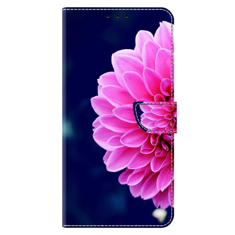 Funda Moto G54 5G Flores rosas sobre fondo azul