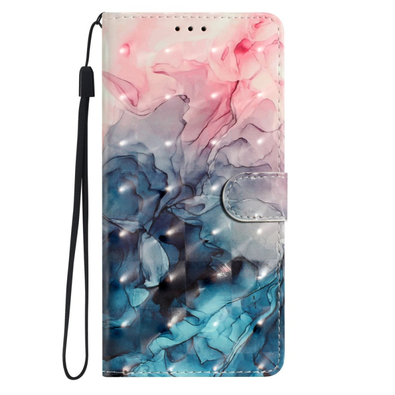 Funda Moto G54 5G con colgante

 de mármol rosa y azul