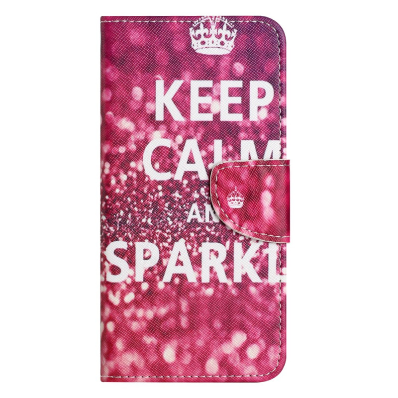 Funda con colgante
 para Moto G54 5G Keep Calm and Sparkle