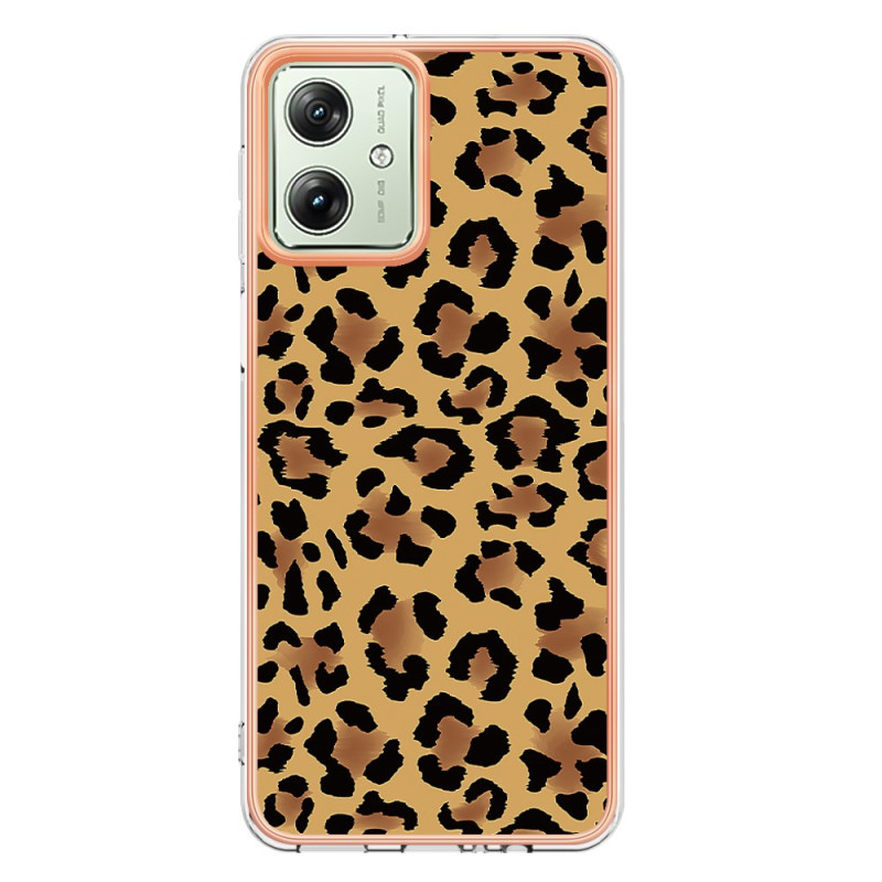 Funda Moto G54 5G con estampado de leopardo
