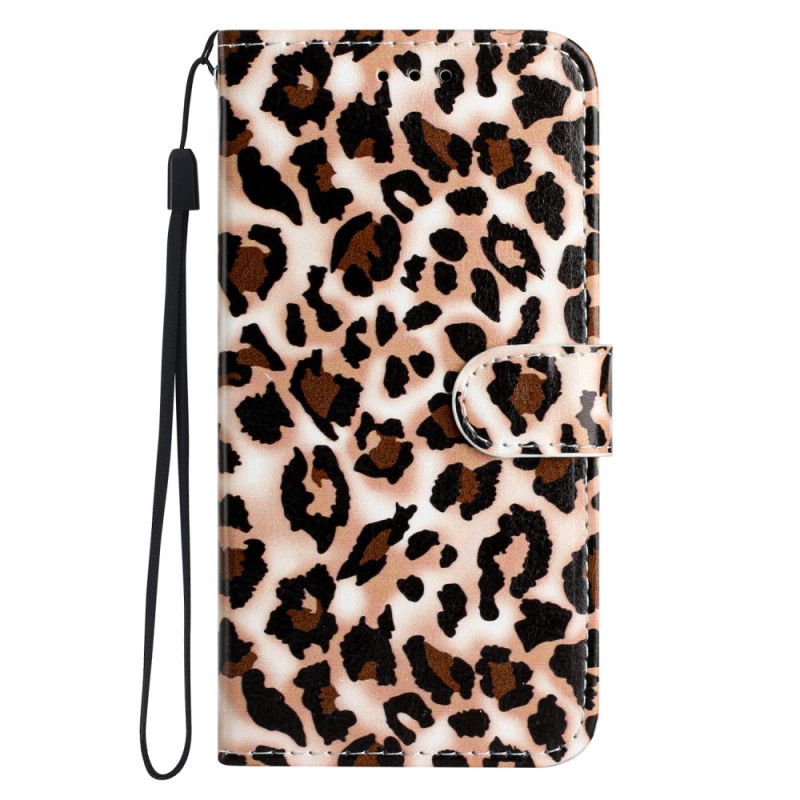 Funda Xiaomi Redmi 13C / Poco C65 de cordón con estampado de leopardo
