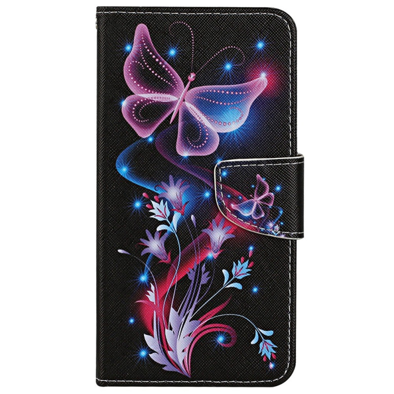 Funda Xiaomi Redmi 13C / Poco C65 Mariposas en la Noche con Colgante
