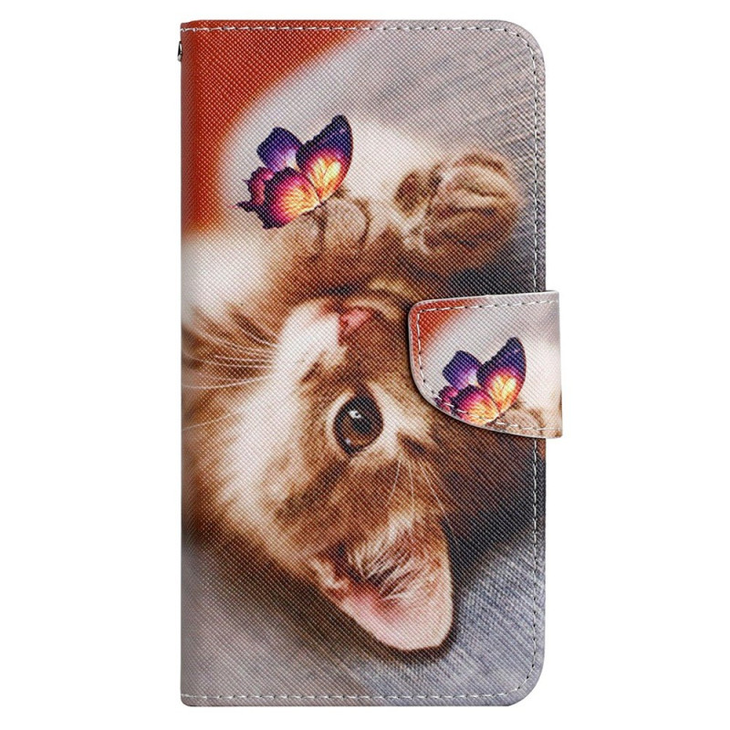 Funda Xiaomi Redmi 13C / Poco C65 de mariposa y colgante

 de gato