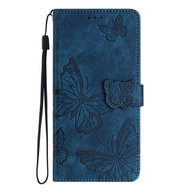 Xiaomi Redmi 13C 4G/5G/Poco C65 Funda de gamuza con estampado de mariposa