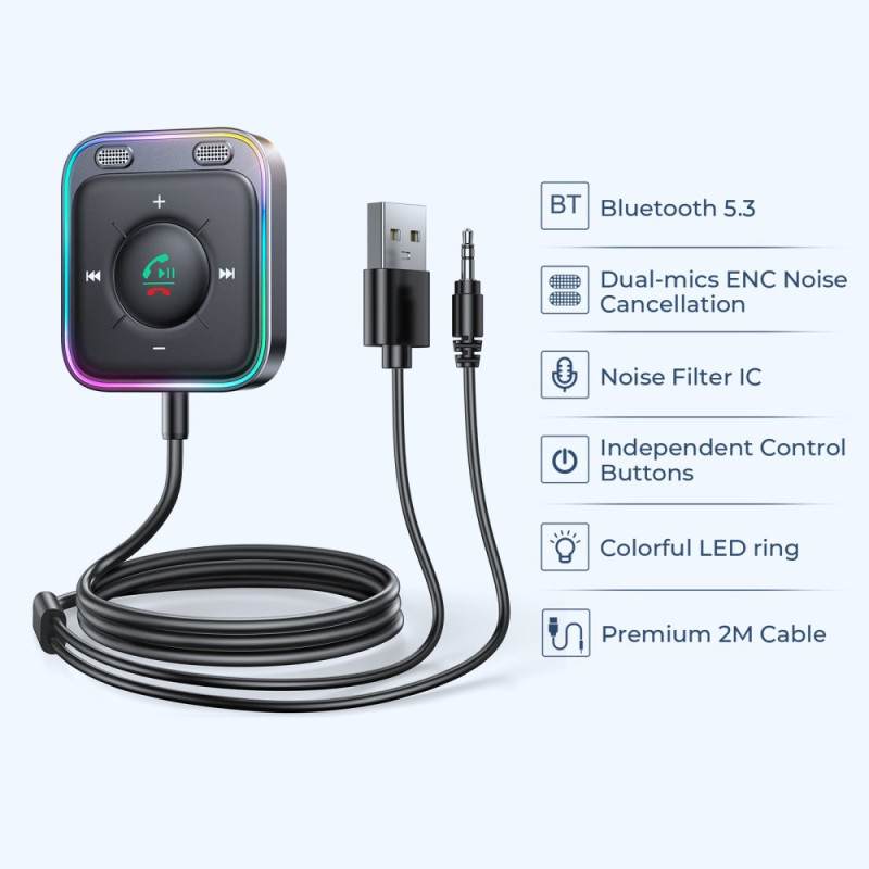 ENC JOYROOM Receptor Bluetooth para coche con reducción de ruido - Dealy