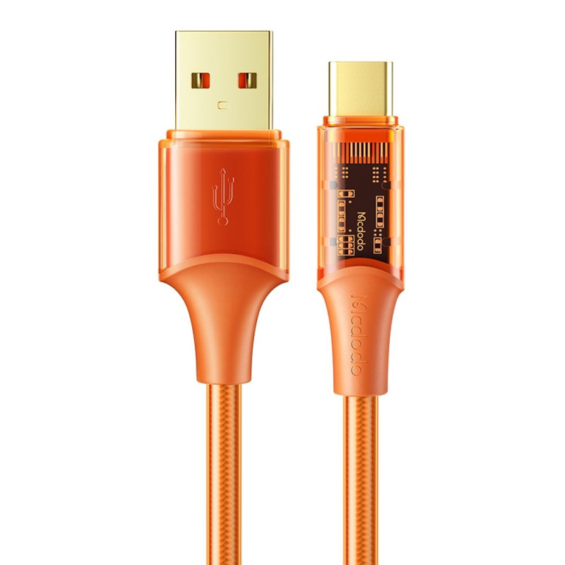 Cable de carga transparente USB a Type-C 6A serie ámbar de 1,8 m con cable de datos MCDODO