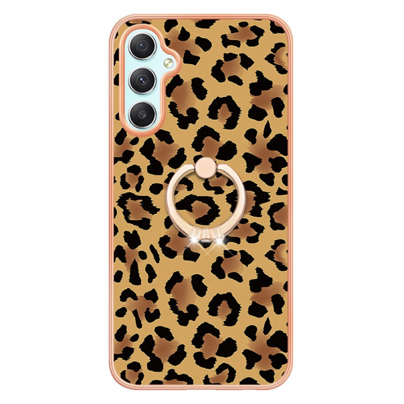 Funda Samsung Galaxy A25 5G con soporte para anillos con estampado de leopardo