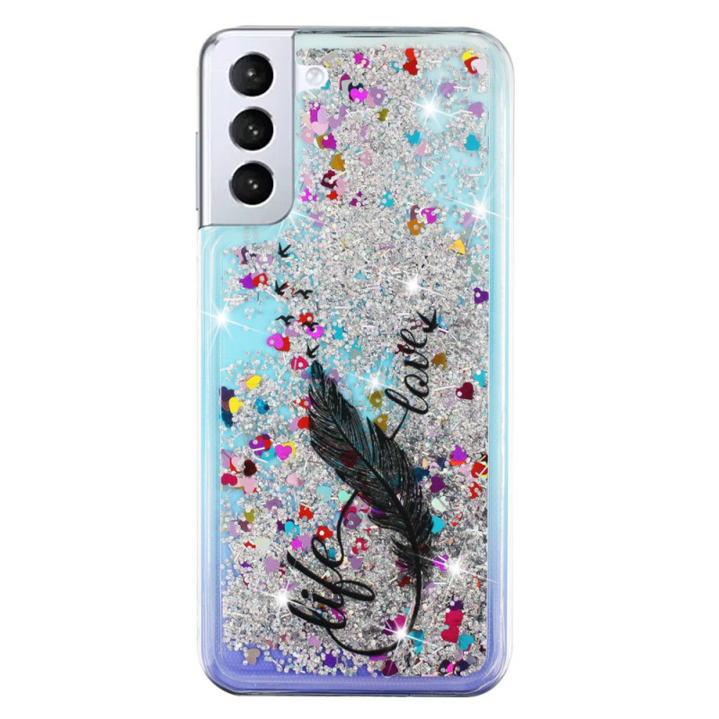 Funda Samsung Galaxy S24 Plus 5G Liquid Glitter & Feathers