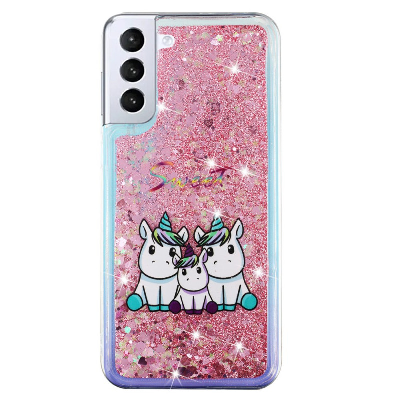 Funda Samsung Galaxy S24 Plus 5G de purpurina líquida Tres Unicornios
