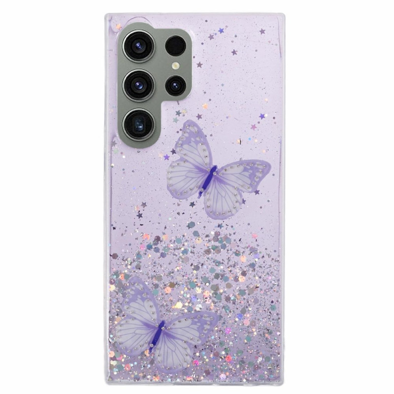 Funda Samsung Galaxy S24 Ultra 5G Glitter con mariposas