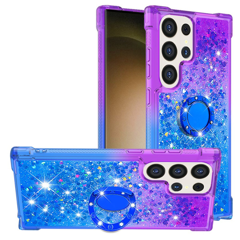 Funda Samsung Galaxy S24 Ultra 5G Gradient Glitter con anillo de soporte