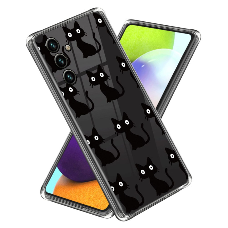 Funda Samsung Galaxy A25 5G Gatos Negra
