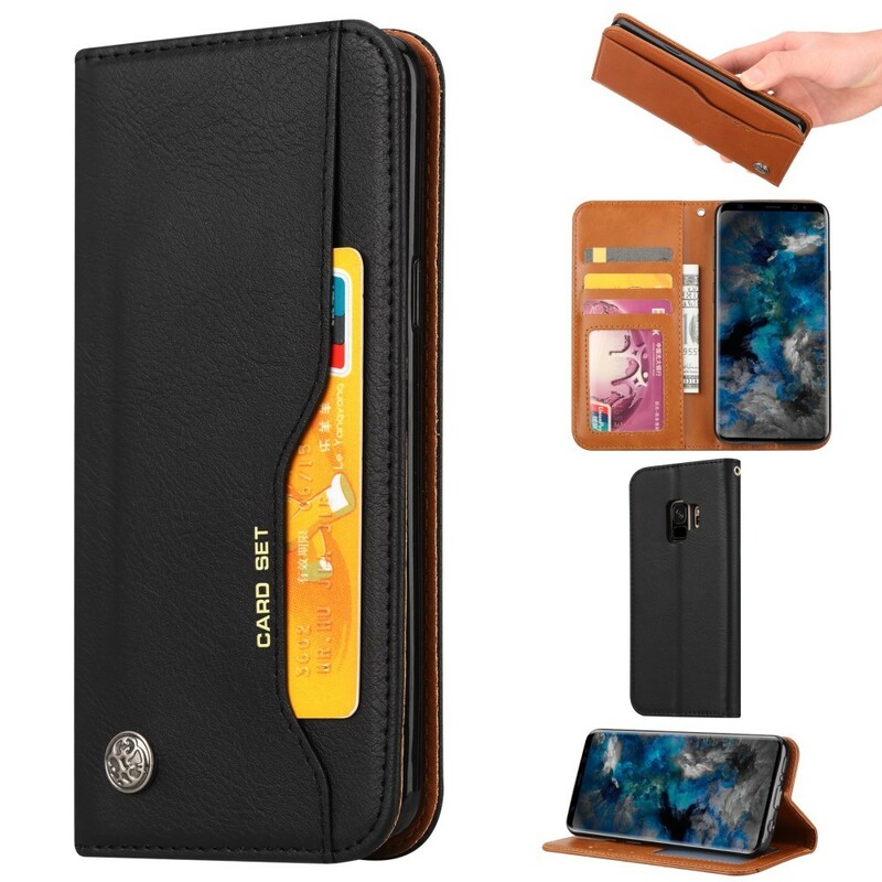 Funda Flip Cover Samsung Galaxy S9 de polipiel para tarjetas