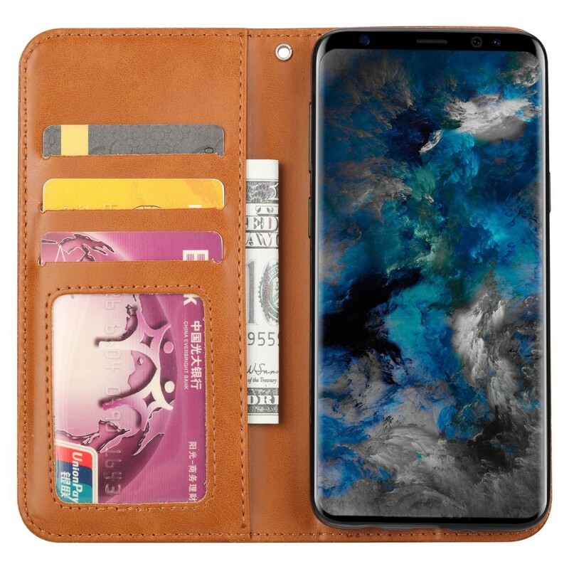 Funda Flip Cover Samsung Galaxy S9 de polipiel para tarjetas