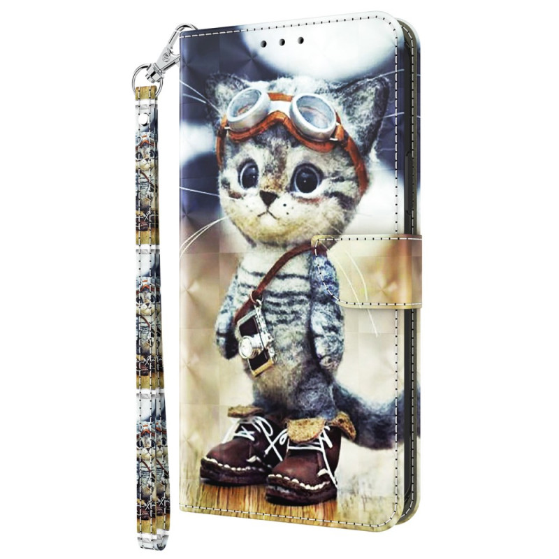 Funda Samsung Galaxy A05s Aviator Cat con colgante
