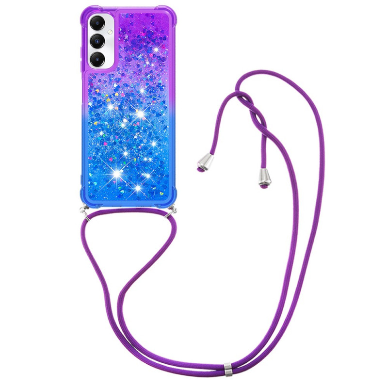 Funda Samsung Galaxy A05s de cordón con purpurina
