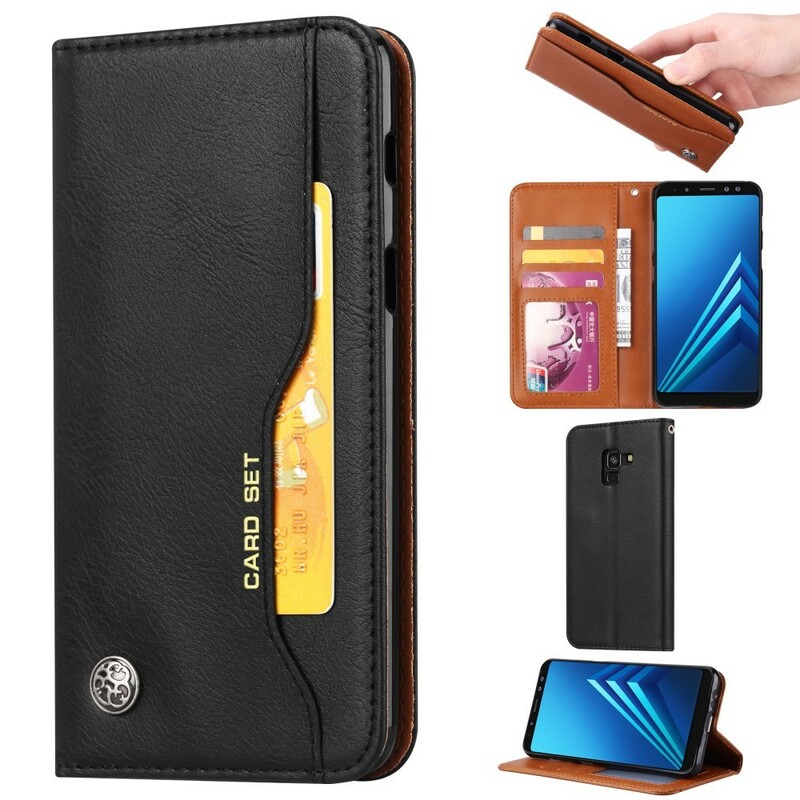 Funda Flip Cover Samsung Galaxy A8 Leatherette Card Funda