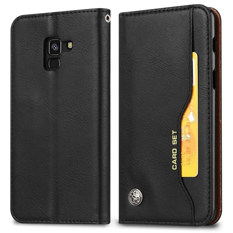 Funda Flip Cover Samsung Galaxy A8 Leatherette Card Funda