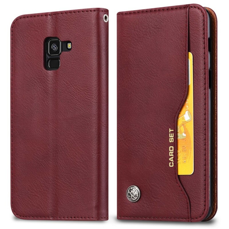 Funda Flip Cover Samsung Galaxy A8 Leatherette Card Funda