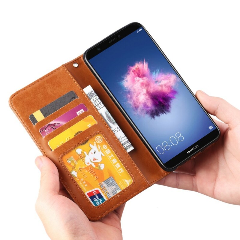 Funda Flip Cover Huawei P Smart Leatherette Card Funda