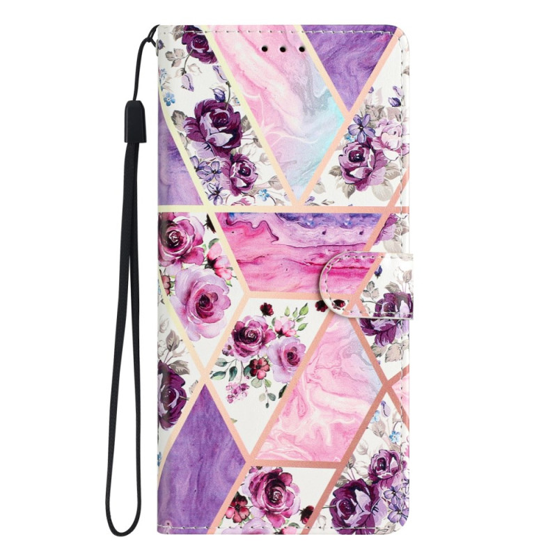 Funda Xiaomi 13T / 13T Pro con colgante

 de mármol y flor morada