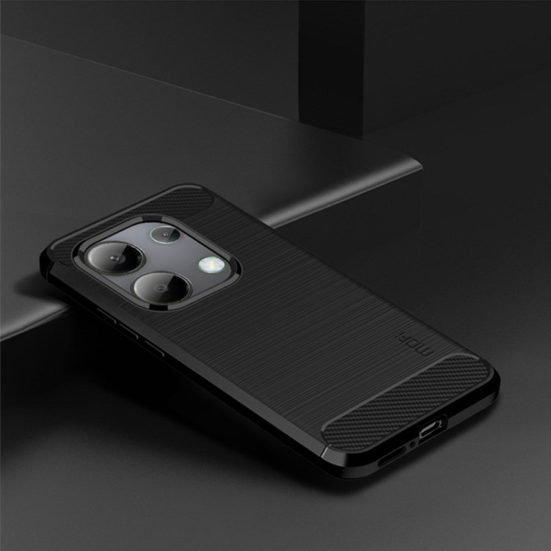 Para Motorola Moto E13 Funda de teléfono TPU de fibra de carbono con  textura cepillada (negro)