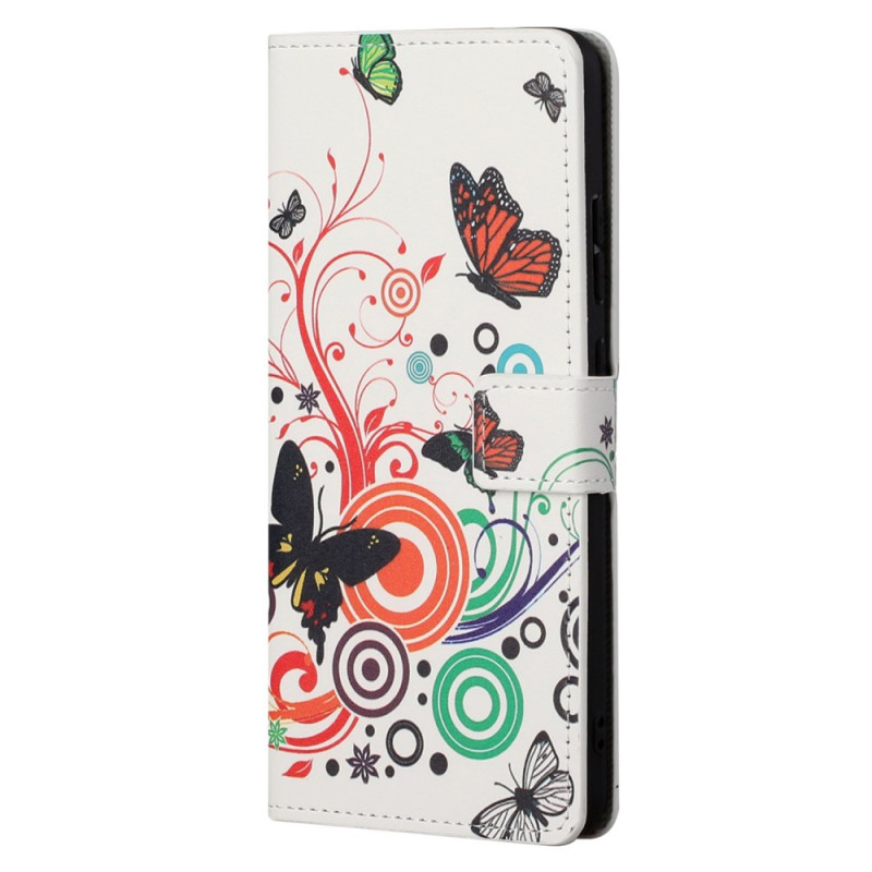 Xiaomi Redmi Note 12S Caso Mariposas sobre fondo blanco