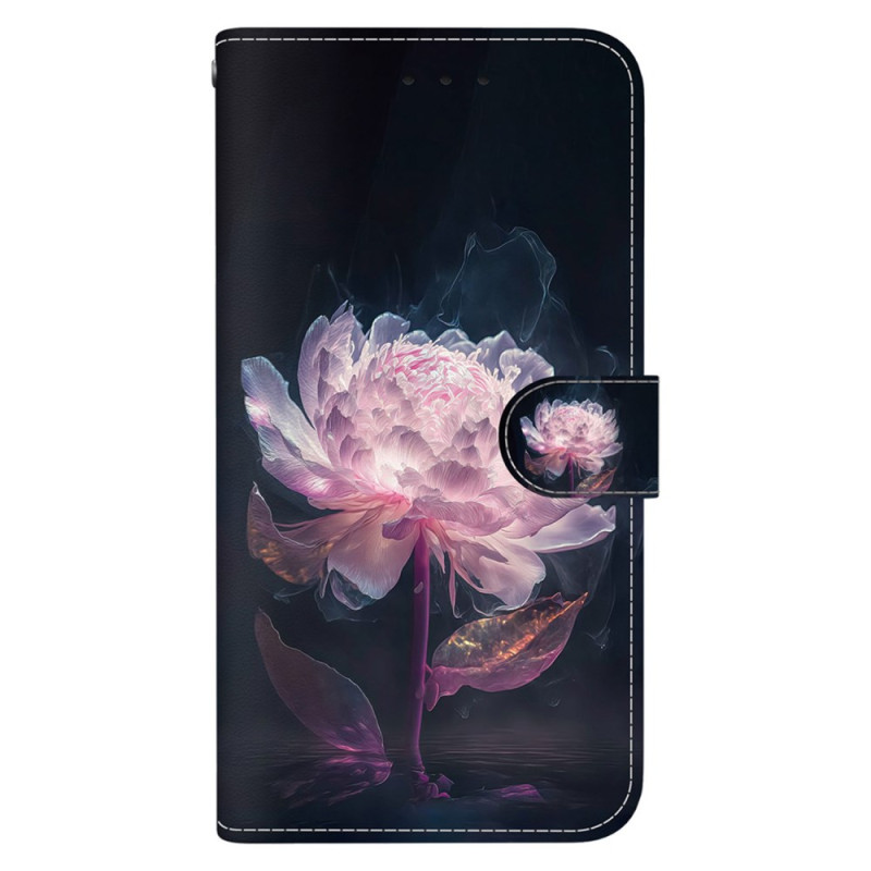 Funda Xiaomi Redmi Note 13 Pro 5G / Poco X6 5G Peonía morada con cadena