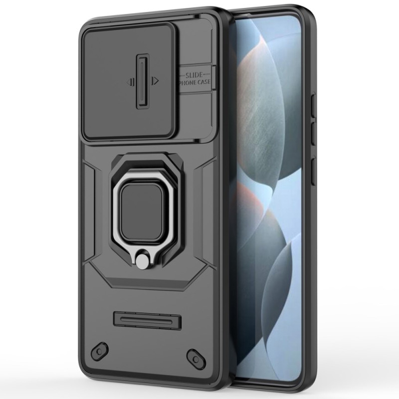Funda Poco X6 Pro 5G resistente al anillo con protector de lente deslizante

