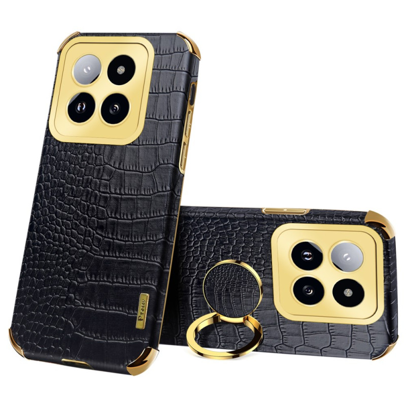 Funda Xiaomi 14 Pro Estilo Cocodrilo con Anillo de Soporte
