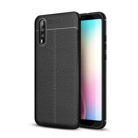Funda de cuero Huawei P20 línea doble Litchi
