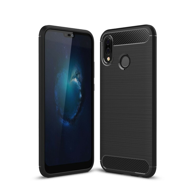 Funda de fibra de carbono cepillada para Huawei P20 Lite