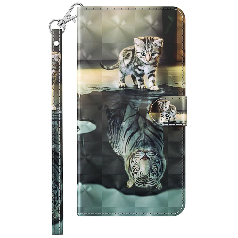 Funda Samsung Galaxy A55 5G Gato y Tigre con Colgante
