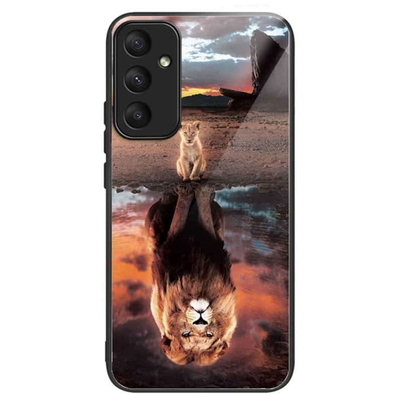 Funda Samsung Galaxy A55 5G de cristal templado Lion Dream
