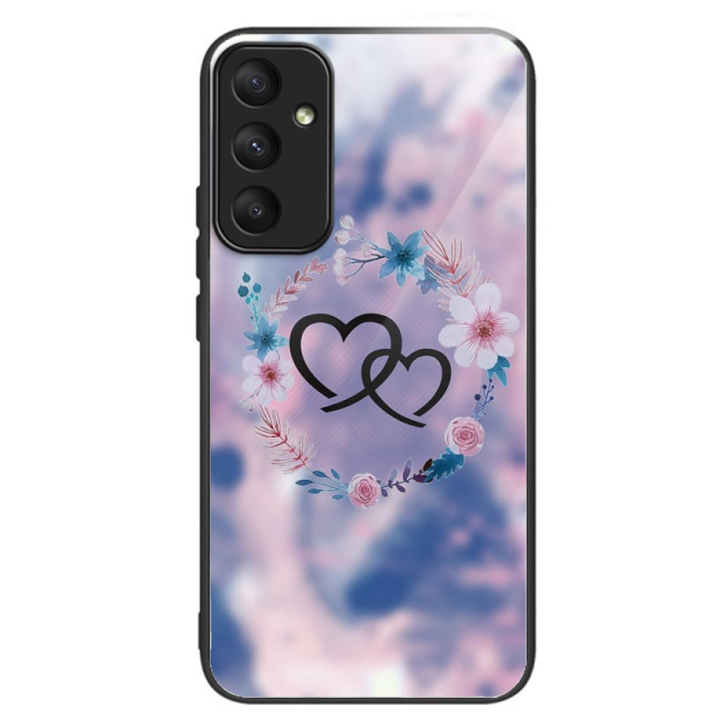 Funda Samsung Galaxy A35 5G de Cristal Templado Corazones y Flores
