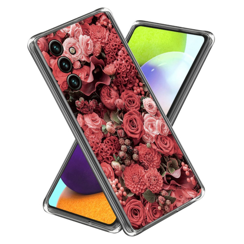 Funda Samsung Galaxy A15 Flor Rosa y Roja
