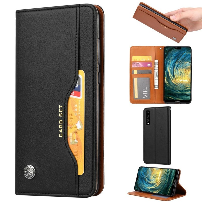 Funda Flip Cover Huawei P20 Leatherette Card Funda