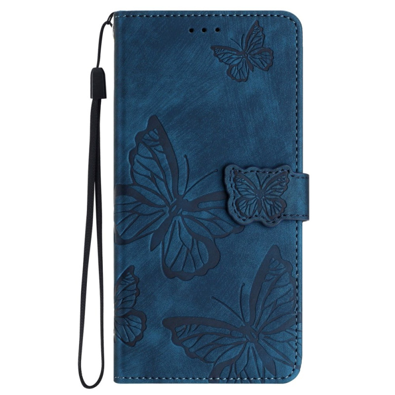 Funda Samsung Galaxy A35 5G Efecto Gamuza Mariposas con Colgante
