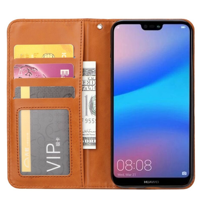 Funda Flip Cover Huawei P20 Lite Leatherette Card Funda