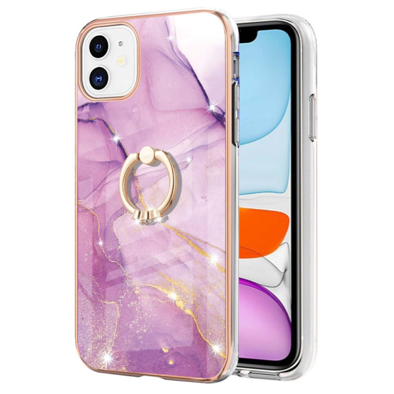 Funda iPhone 11 Soporte de anillo con patrón de mármol